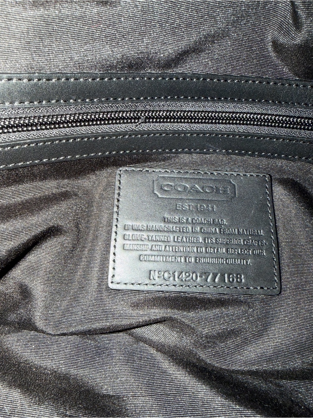 Coach Black Leather Duffel with Top Handles - Picture 8 of 9